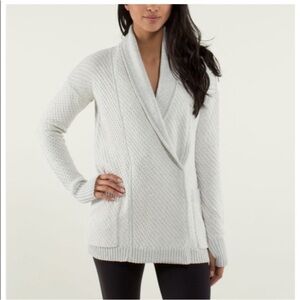 Lululemon cardigan oversized small post practice heathered oatmeal